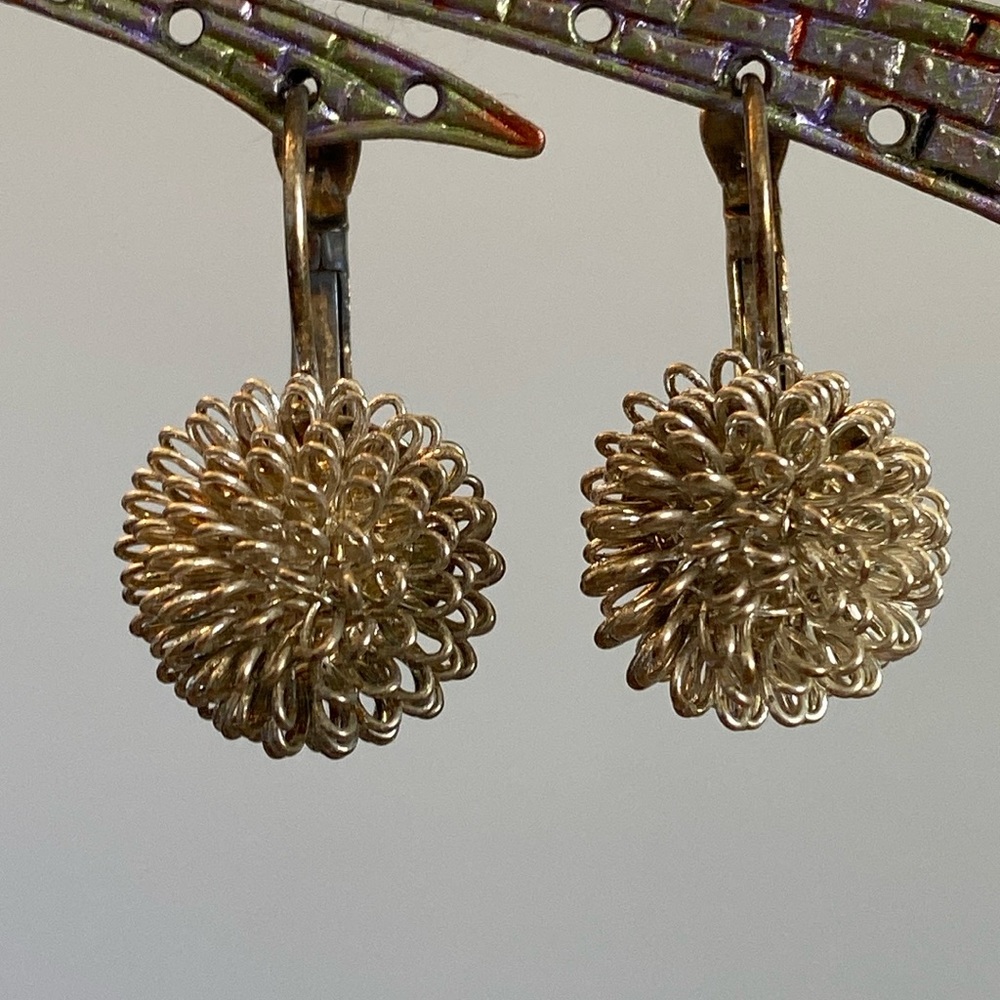 Vintage 3D Silver Earrings